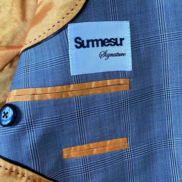 Bespoke Men’s Check Blazer Peak Lapel Grey White Chest 39R - Picture 7 of 9